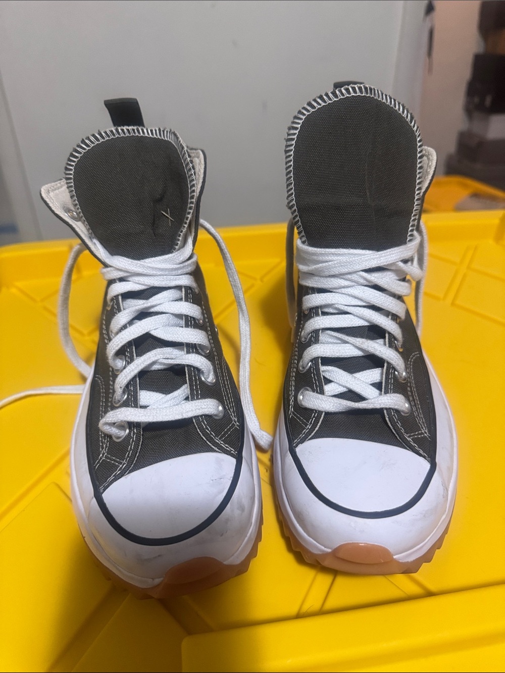 Converse Green and White Women's Wedge Sneakers
